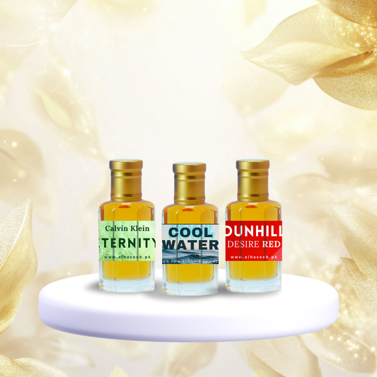 high quality Pack of 3 Fragrances (Cool Water, Dunhill Red & Eternity) Fragrance Oil by Al Haseeb Islamic Mart alhaseeb.pk