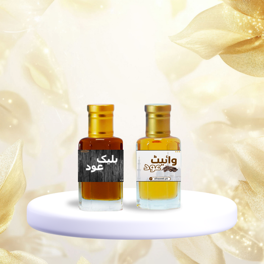 high quality Pack of 2 White Oud and Black Oud Fragrance Oil by Al Haseeb Islamic Mart alhaseeb.pk