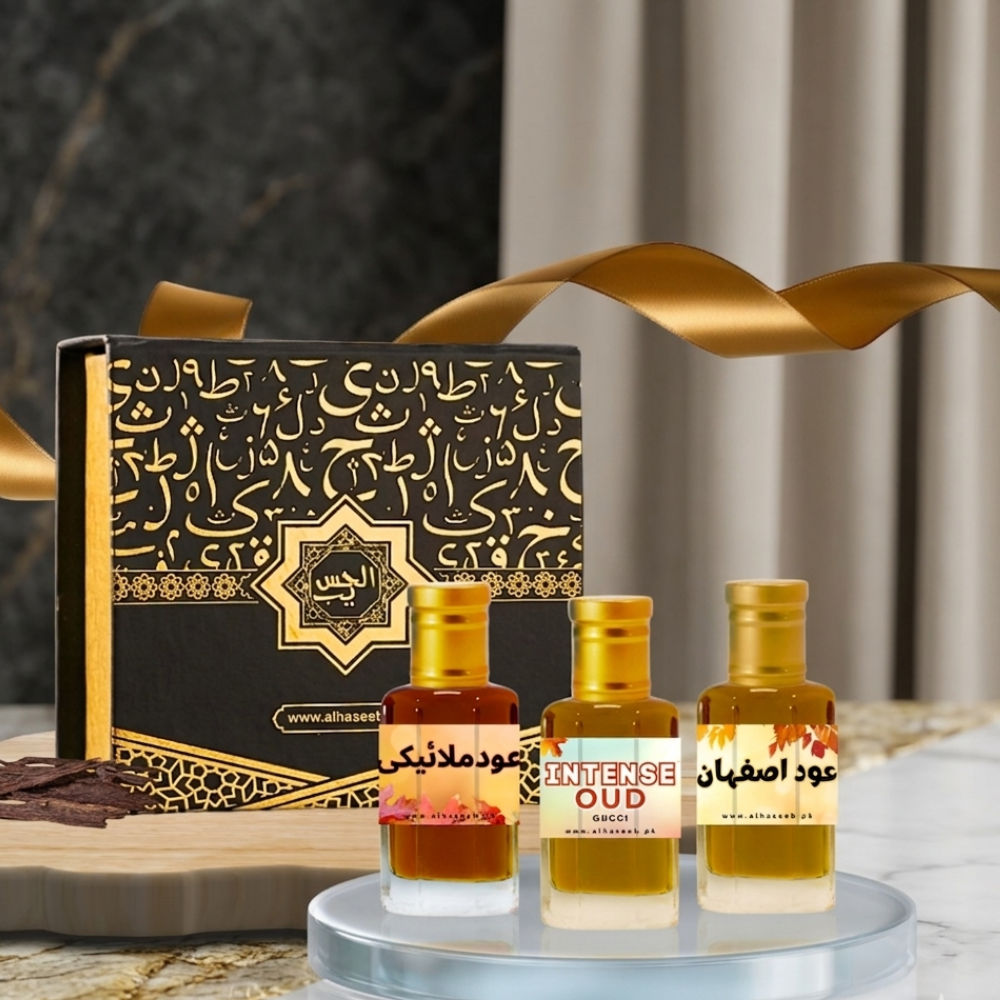 high quality Summer Premium Ouds (Oud Isphahan, Oud Malaiki, Oud Intense) Fragrance Oil by Al Haseeb Islamic Mart alhaseeb.pk
