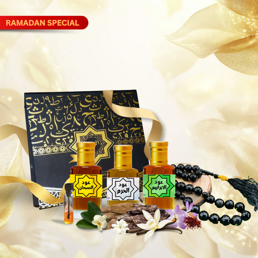 high quality Pack of 3 Attars (Oud Al Ibrahim, Oud Al Haram & Oud Subhan) & Tasbih by Al Haseeb Islamic Mart alhaseeb.pk