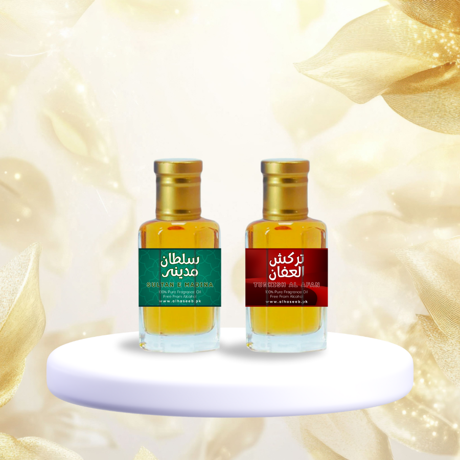 high quality Pack of 2 Attars (Turkish Al Afan and Sultan E Madina) Fragrance Oil by Al Haseeb Islamic Mart alhaseeb.pk