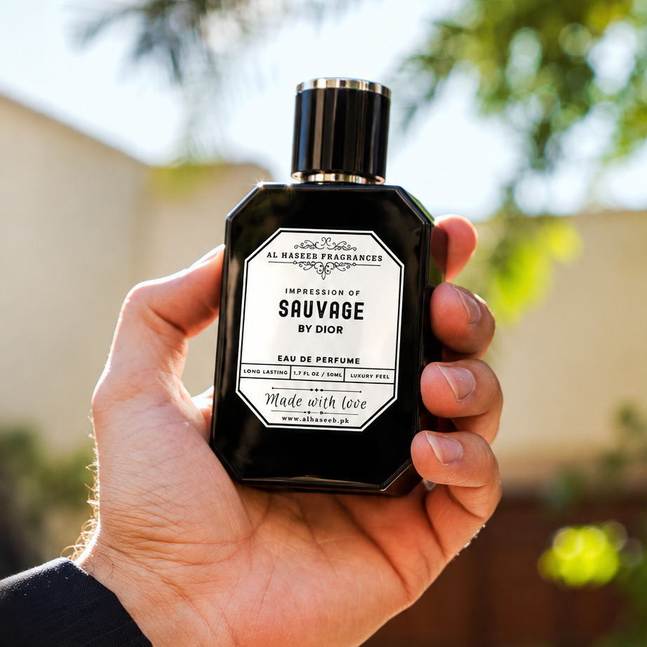 Sauvage impression perfume 50ml bottle with premium packaging by Al Haseeb Fragrances
