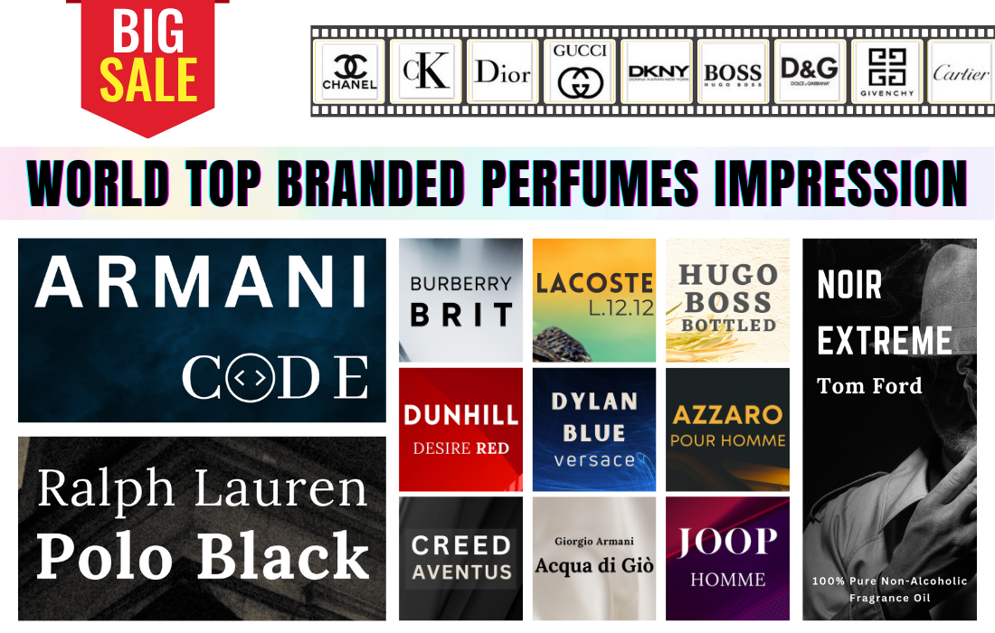 WORLD TOP BRANDED PERFUMES IMPRESSION Alhaseeb.pk’s luxurious unisex perfumes