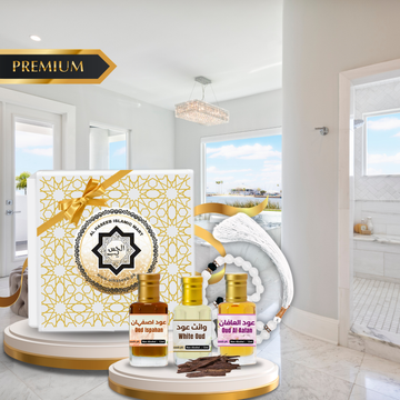 White Oud, Oud Isphahan & Oud Al Aafan) Limited Edition Citrus-inspired attar perfume featured on alhaseeb.pk, offering a refreshing fragrance.