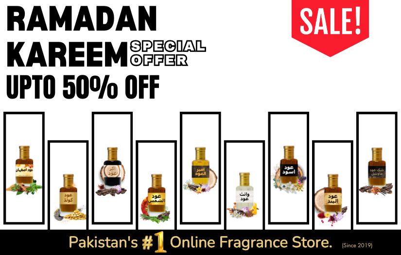 ramazan mubarak special offer Alhaseeb.pk’s signature oud perfume collection in unique packaging 