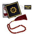 high quality Red Sulemani Aqeeq Stone Tasbih - 33 Beads by Al Haseeb Islamic Mart alhaseeb.pk